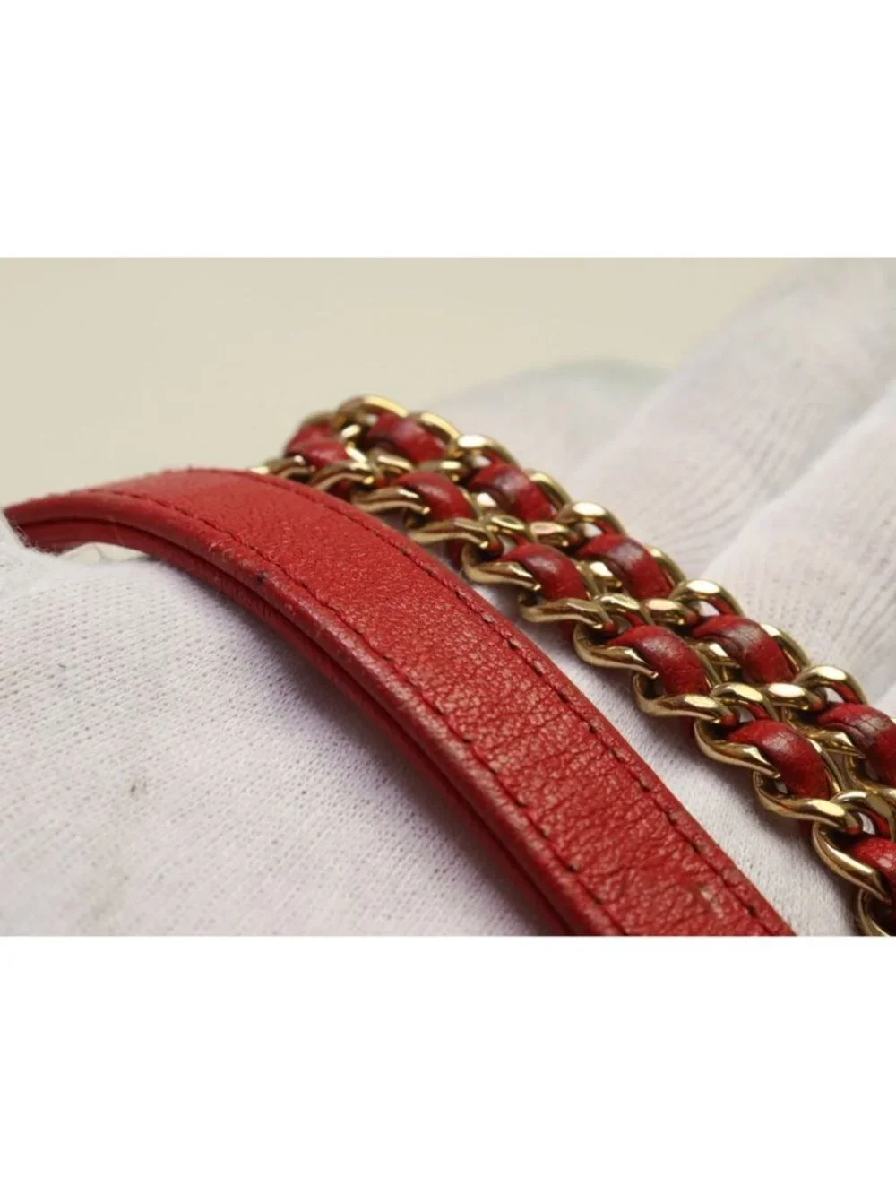 Chanel Mademoiselle Lambskin Red Chain Shoulder Bag